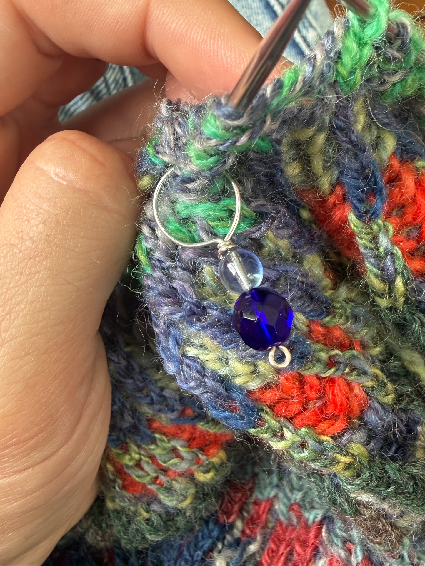 Saltwater Blues Stitch Markers, set of 6