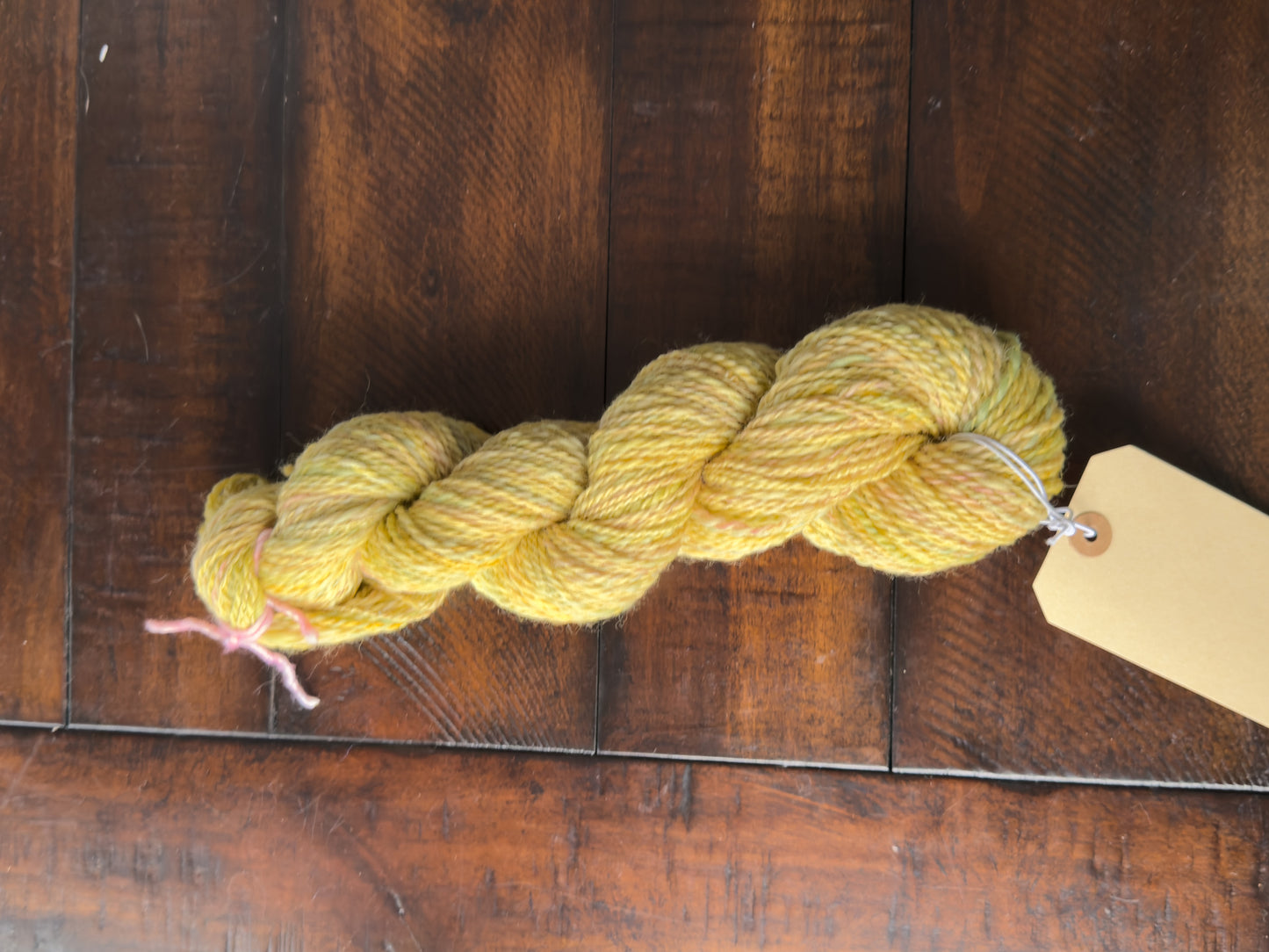 Handspun yarn: 2-ply Corriedale wool, “Elysium”