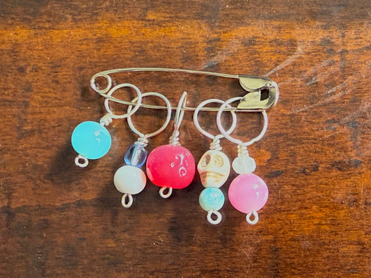 Trans Pride Stitch Markers, set of 5