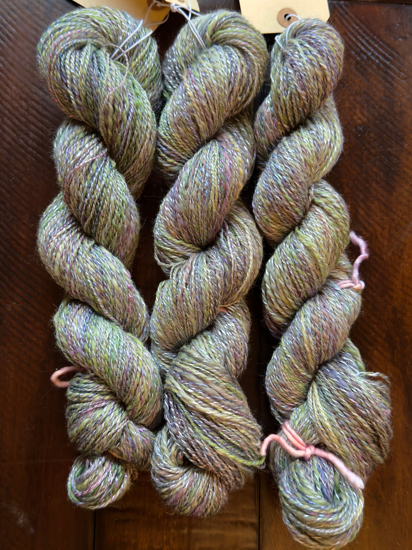 “Moorlands” Handspun Yarn, Tussah Silk/Corriedale Wool